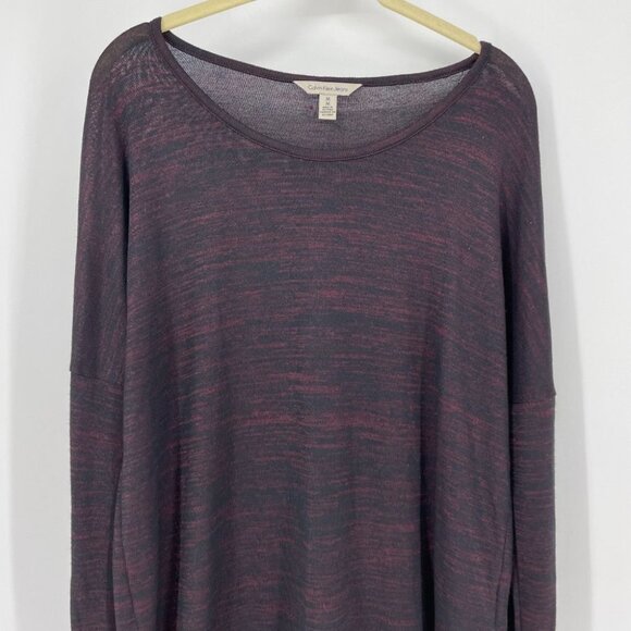 Calvin Klein Jeans  heathered burgundry long sleeve - Picture 11 of 12